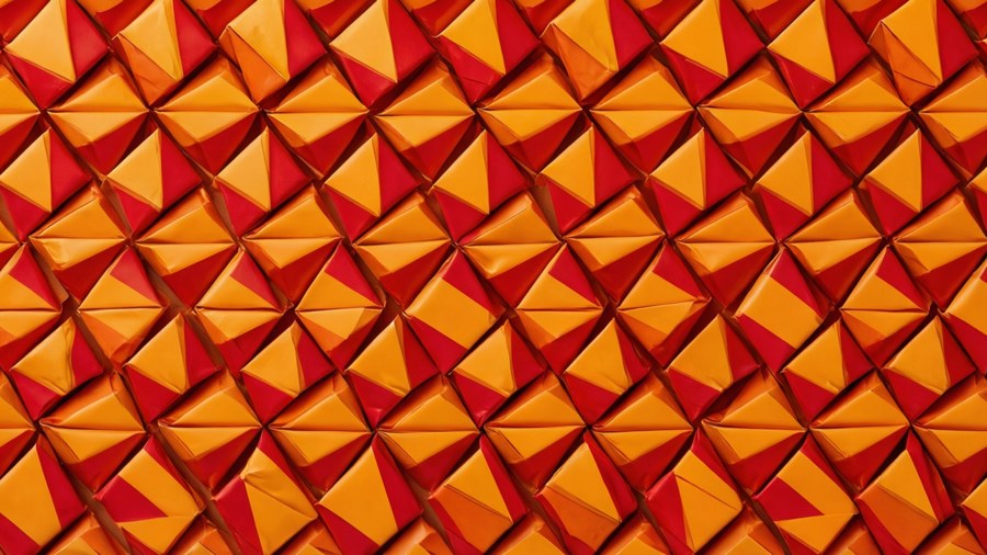A minimalist geometric pattern using folded Twix wrappers.