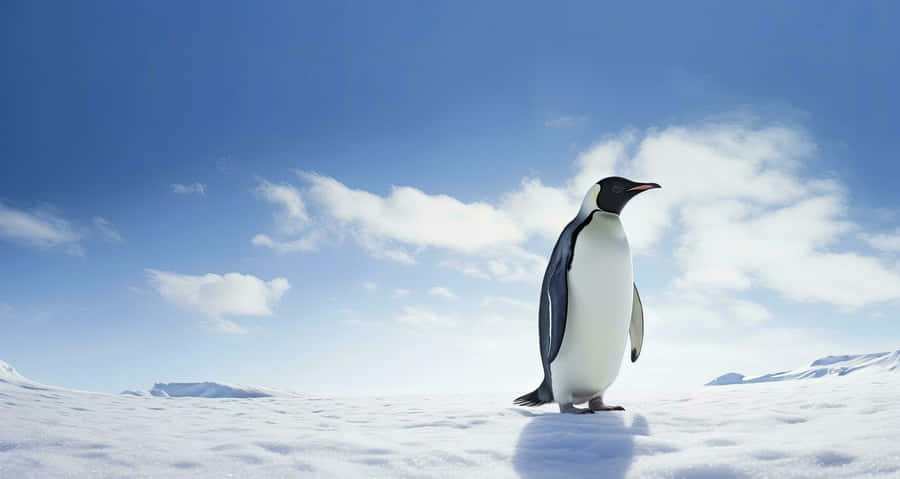 Kaiser-Pinguin in antarktischer Landschaft