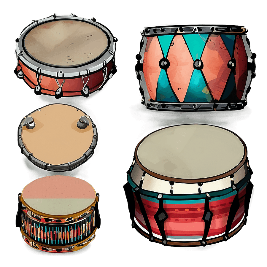 Boho Ethnic Drums PNG qjr