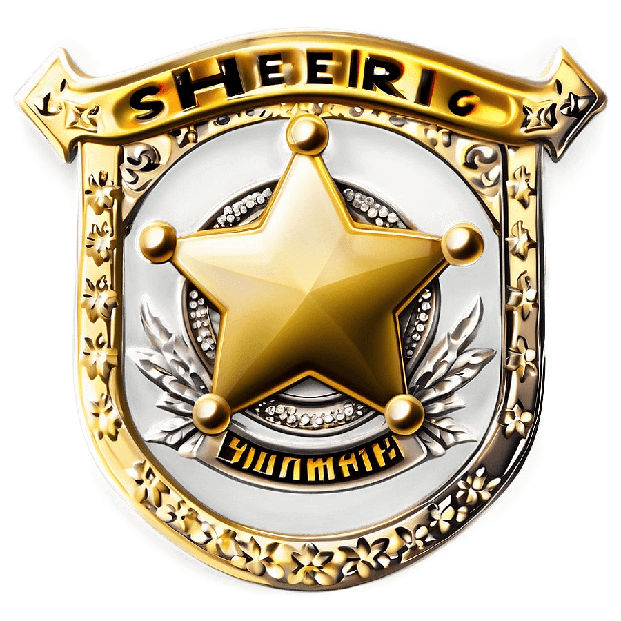 Sparkling Sheriff Badge PNG 05262024