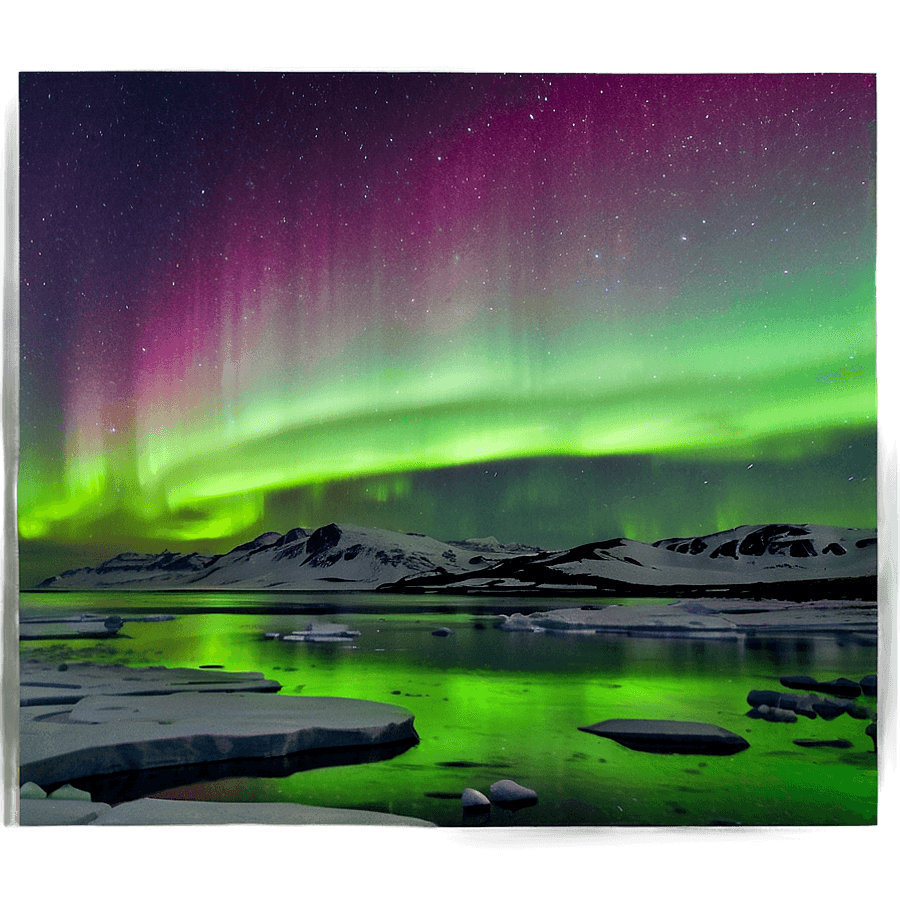 Northern Lights Over Arctic Ocean PNG xyd77
