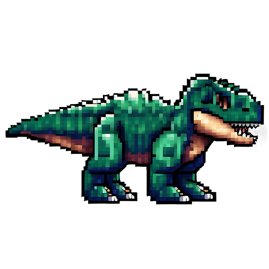 Pixel Art Dinosaur Head PNG ynl79