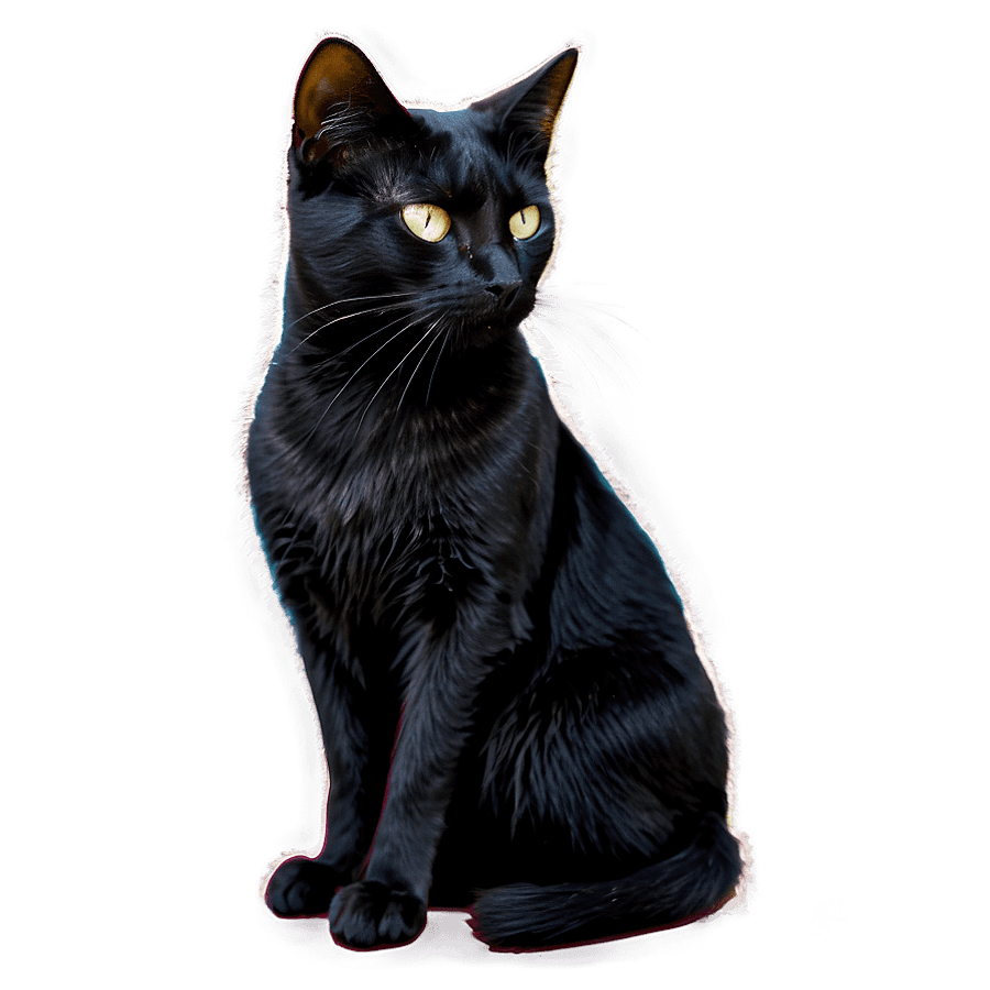 Spooky Black Cat PNG vhb45