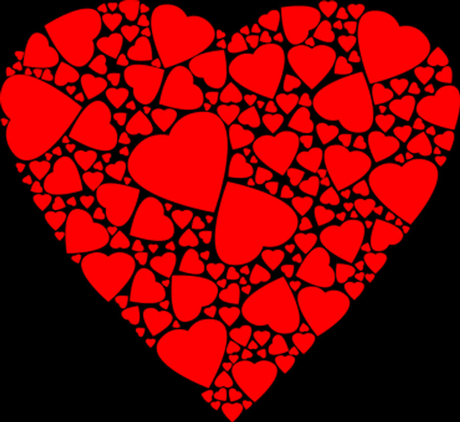 Red Hearts Mosaic Pattern