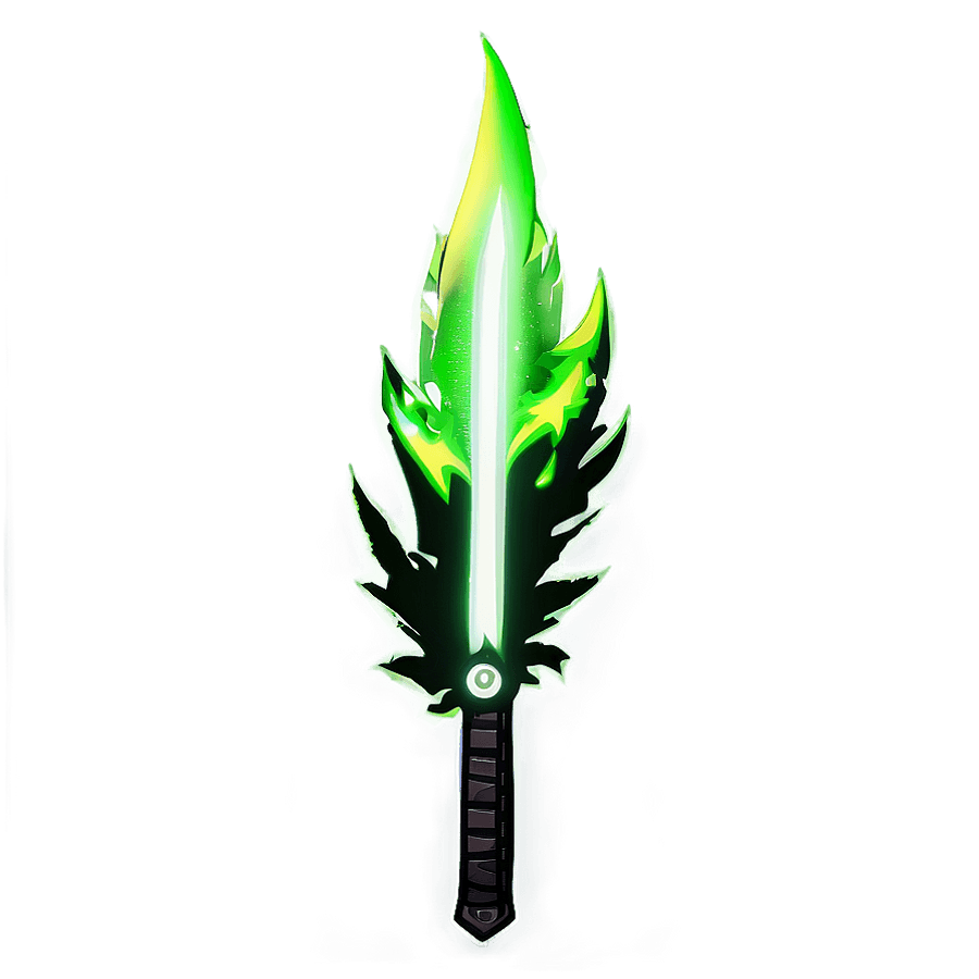 Green Flame Blade PNG 19