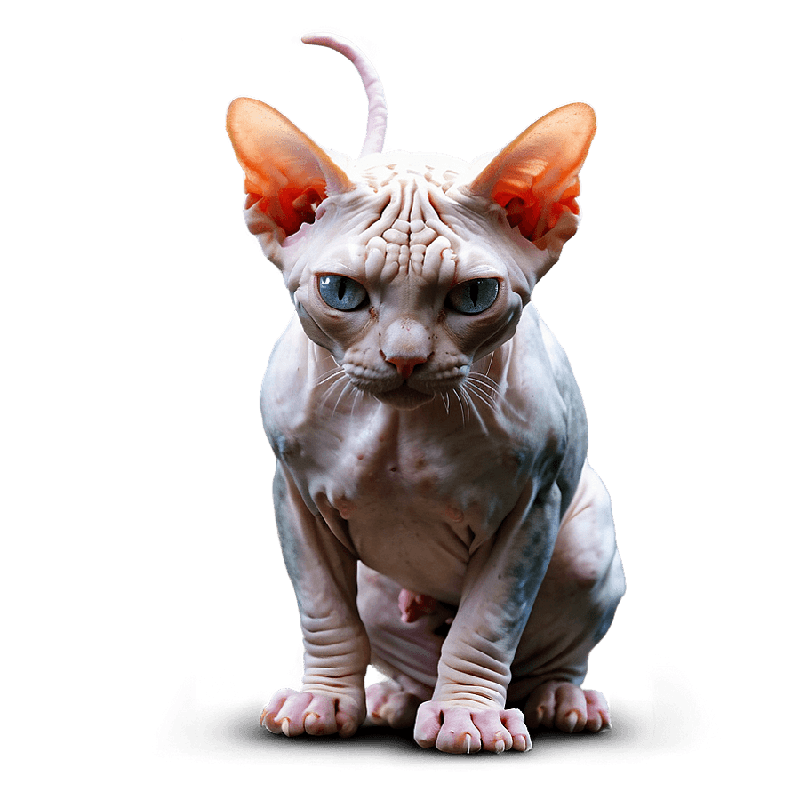 Angry Sphynx Cat PNG fin72