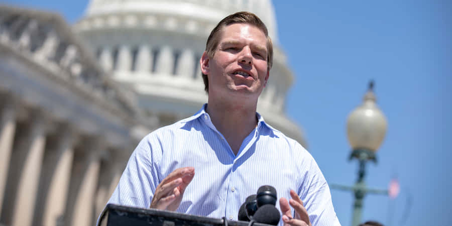 Politiker spricht am Capitol Hill