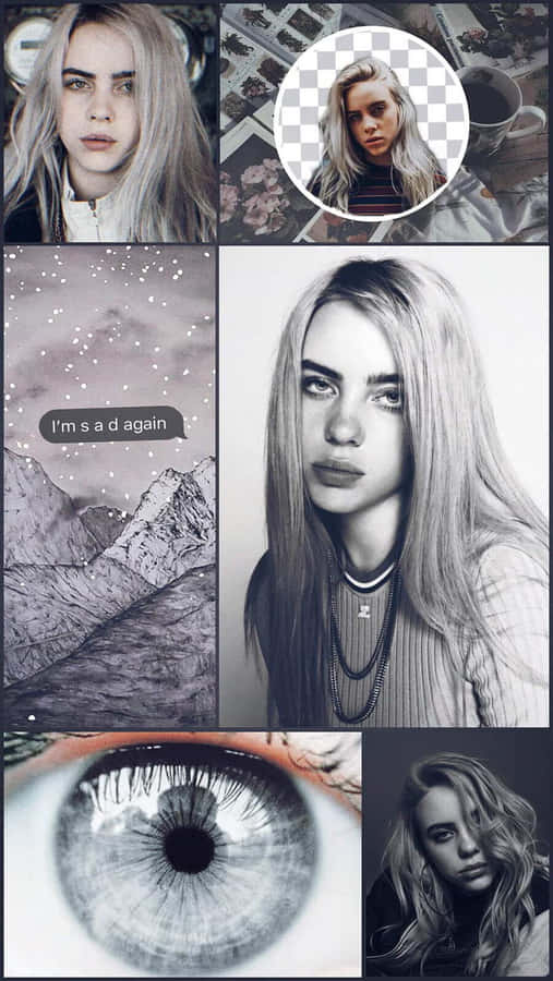 Billie Eilish Traurige Stimmung Collage