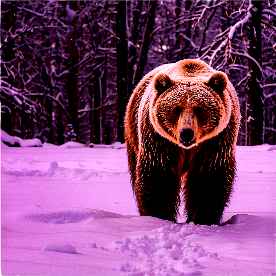 Bear Face in Snow PNG 06292024