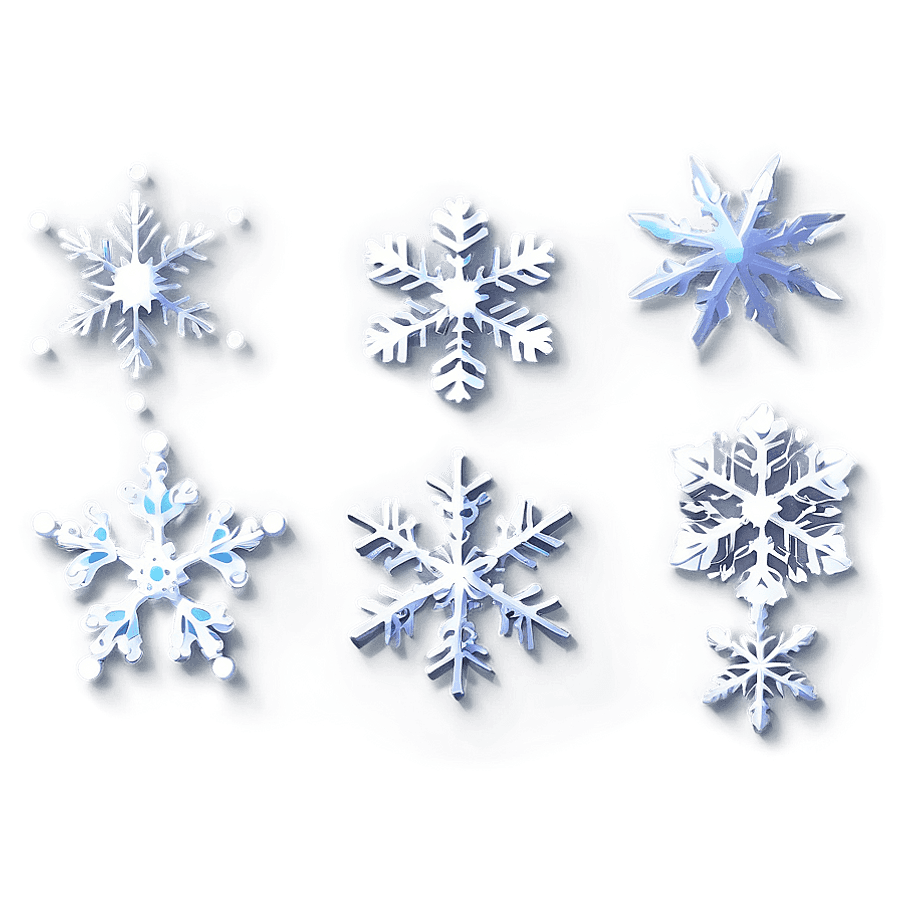 Delicate Snow Flakes PNG 05252024