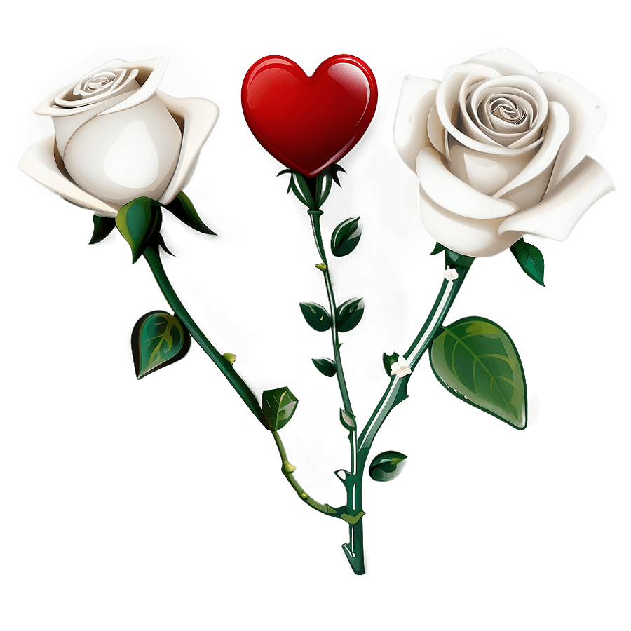 White Roses Love Message PNG 05252024