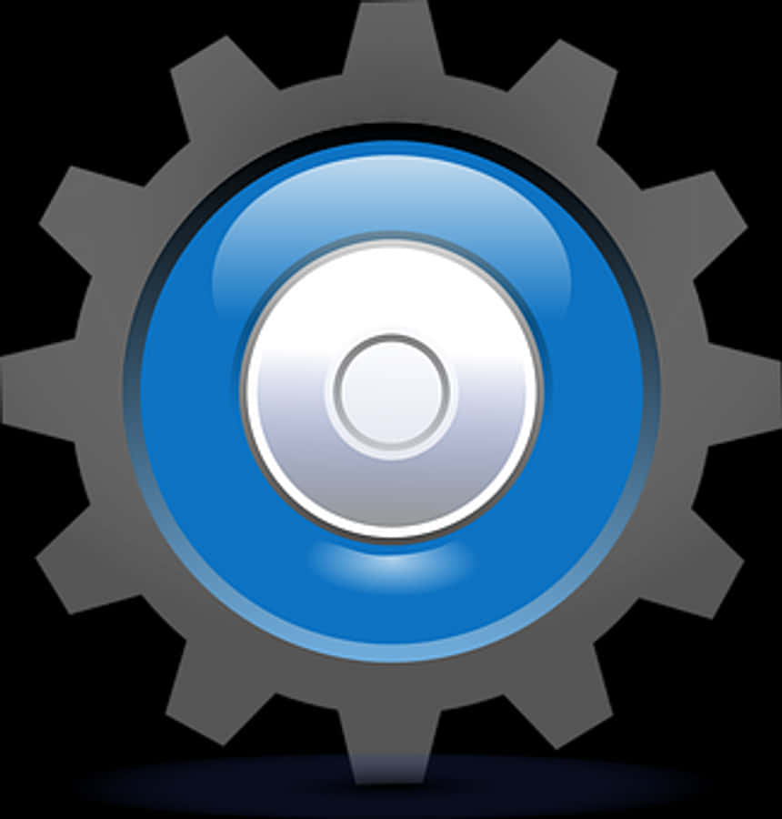Blue Center Gear Icon