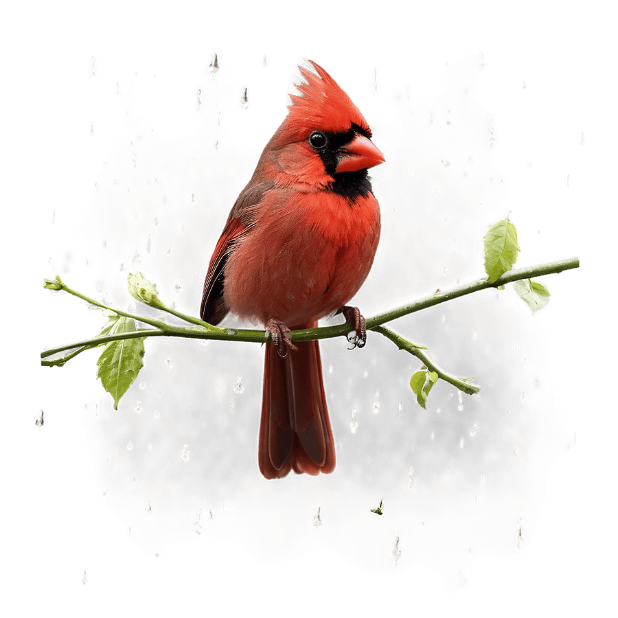 Red Cardinal in the Rain PNG 06292024