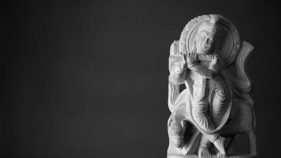 Dark Krishna Gray Statue
