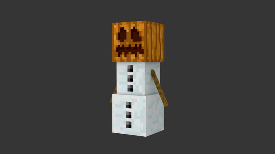 Ilpupazzo di neve di Minecraft che si erge imponente su un terreno innevato