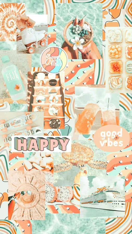 Preppy Sommer-Collage_ Glückliche Vibes
