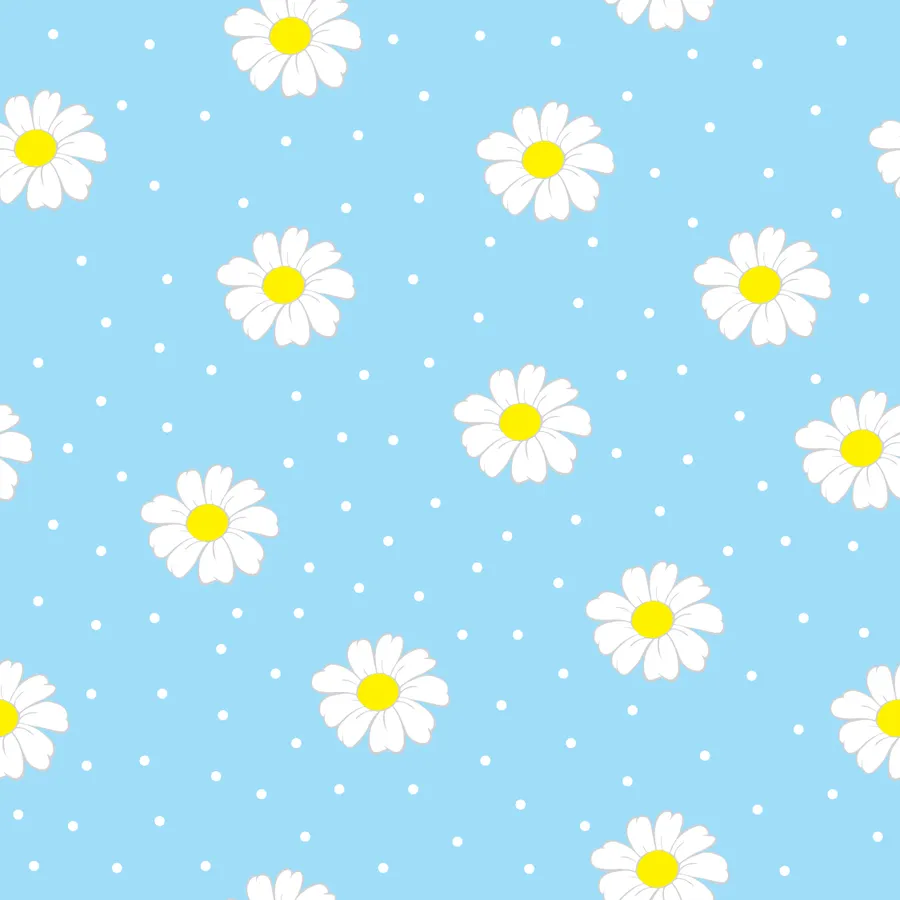 Pastel Blue Daisy Pattern