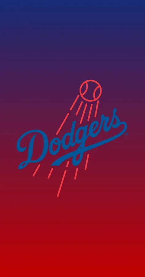 Gradient red Dodgers logo wallpaper