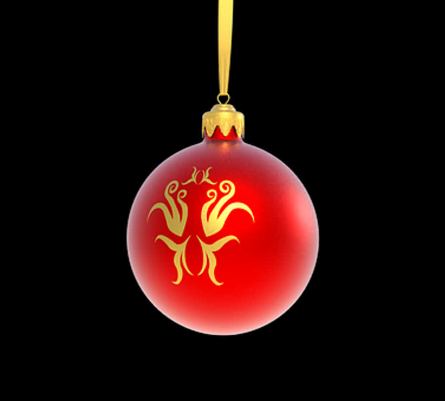 Red Christmas Ornament Black Background.jpg