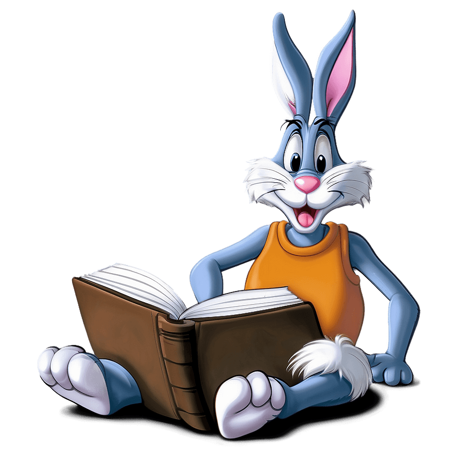 Bugs Bunny Reading a Book PNG uoh69