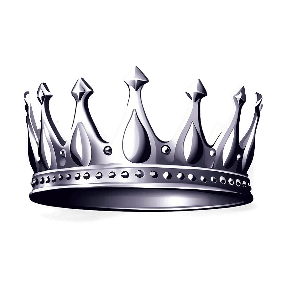 Silver Crown Vector PNG 05262024