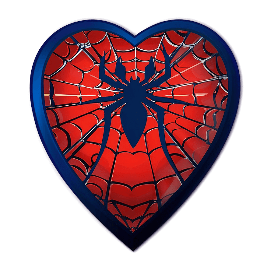 Spiderman Heart Print PNG 6