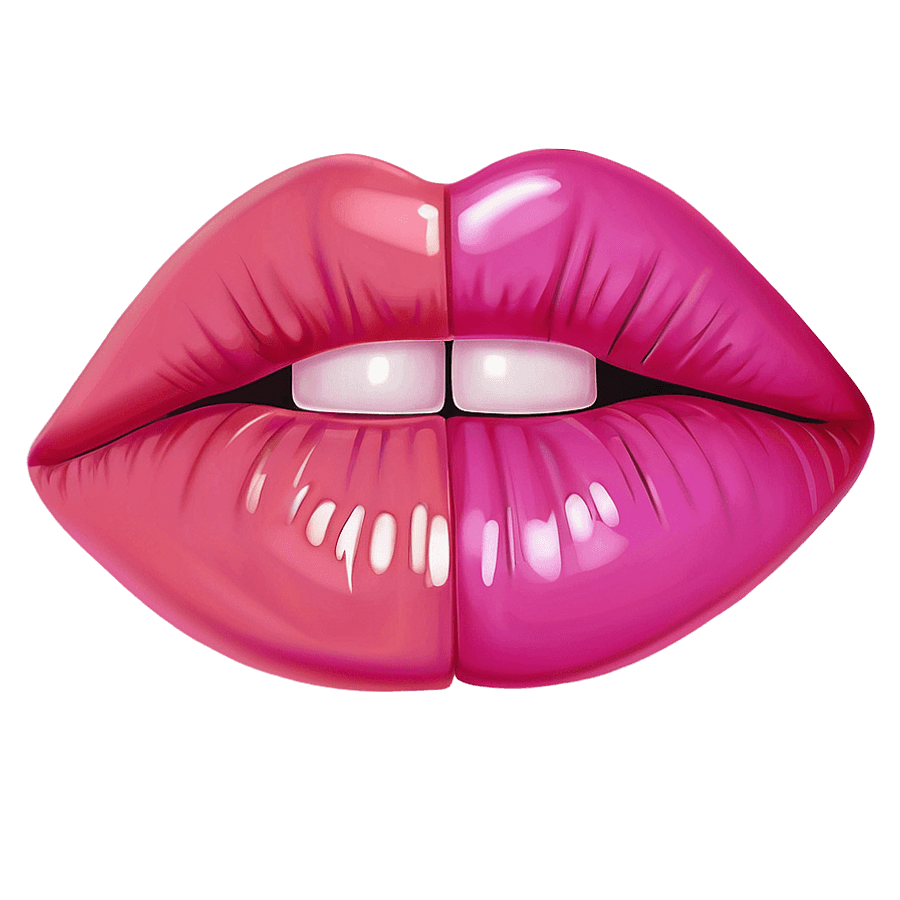 Pink Lips Emoji PNG 55
