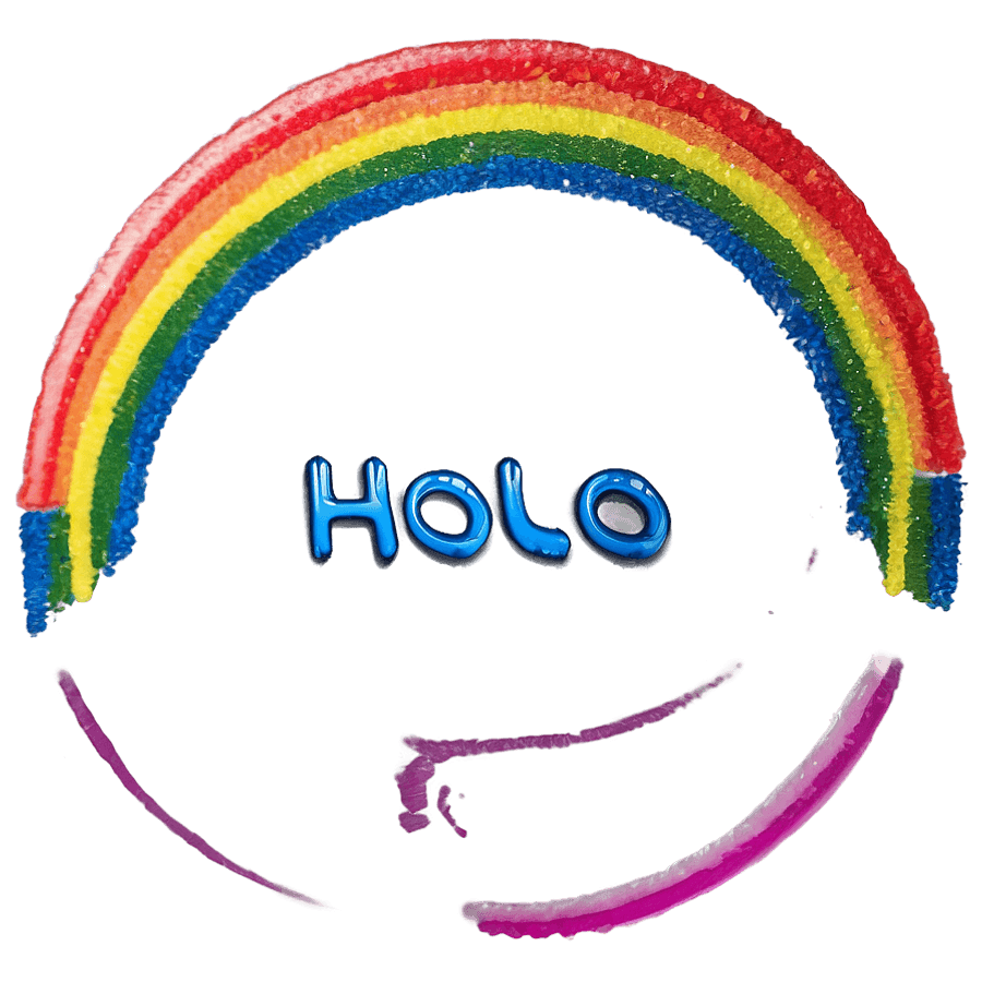Hola with Rainbow Effect PNG rgu