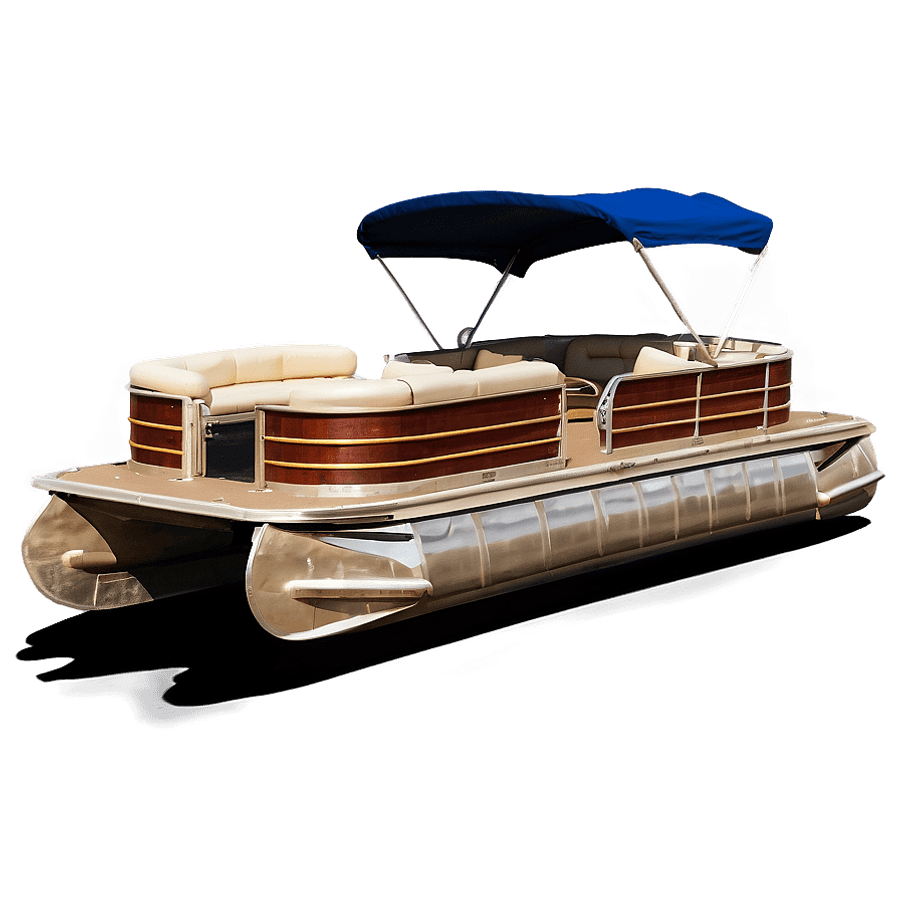 Vintage Style Pontoon Boat PNG 06292024
