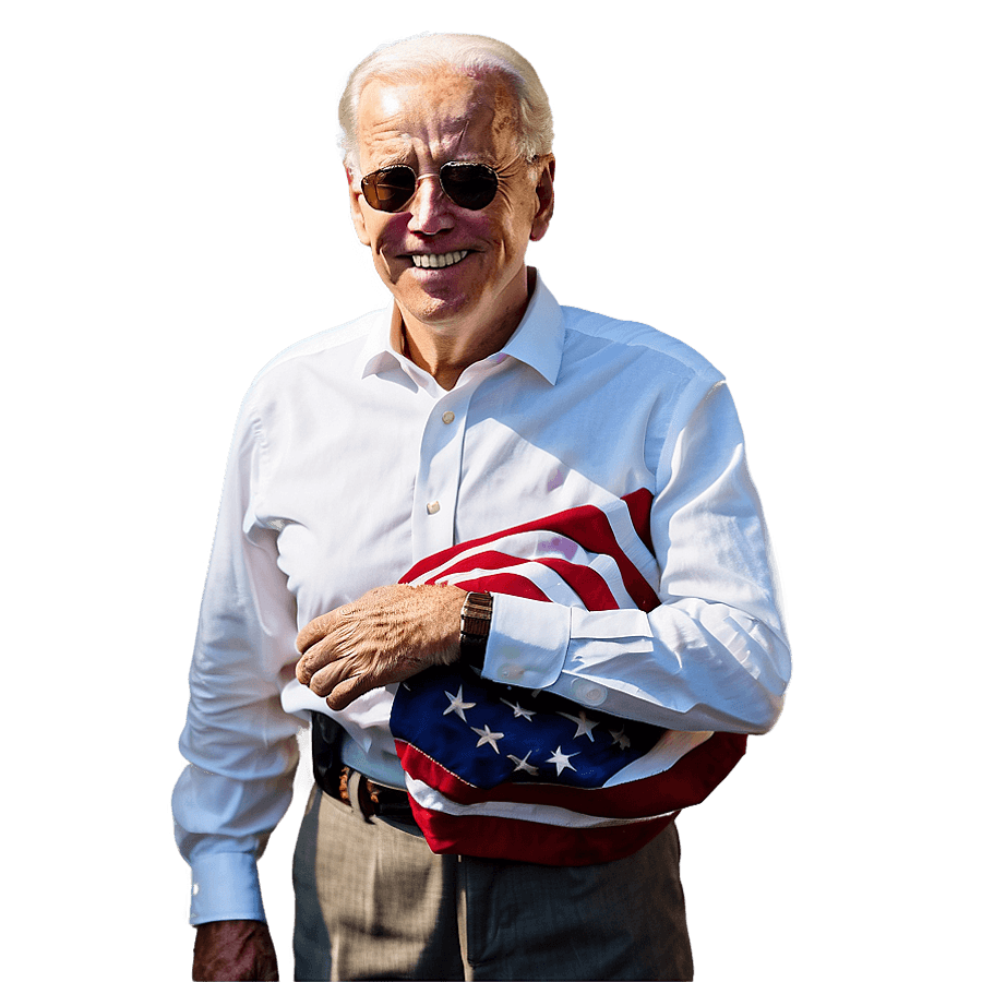 Biden with American Flag PNG rts
