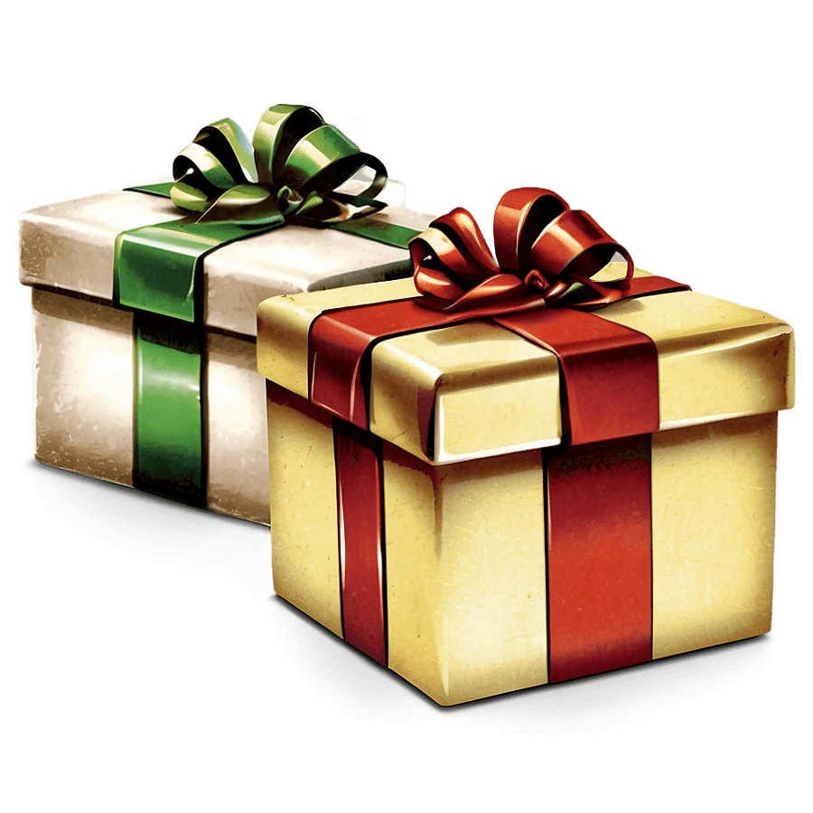 Vintage Christmas Presents PNG okk78