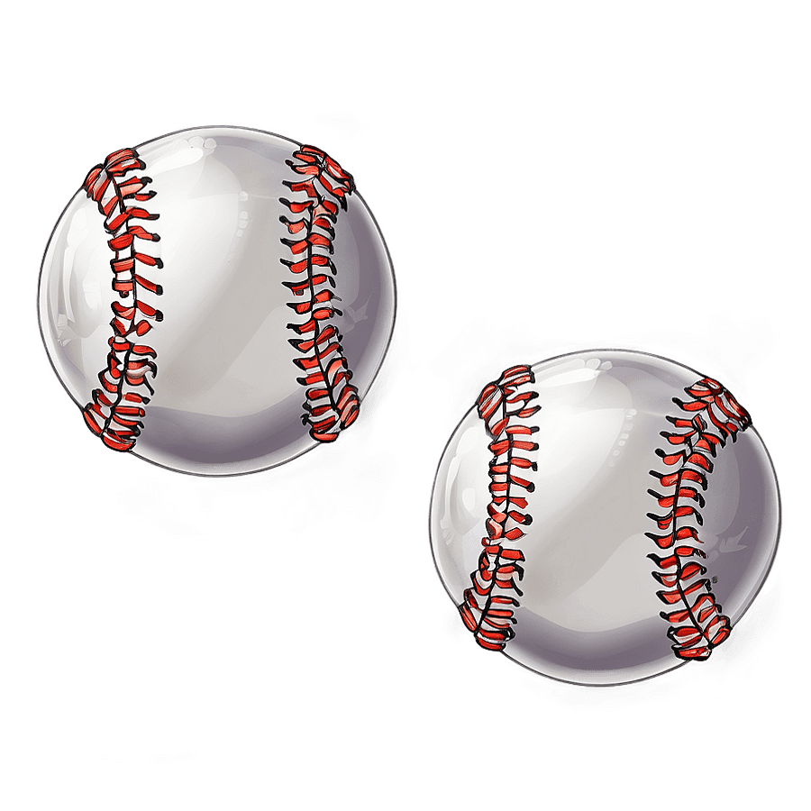 Artistic Baseball Stitching Drawing PNG 10
