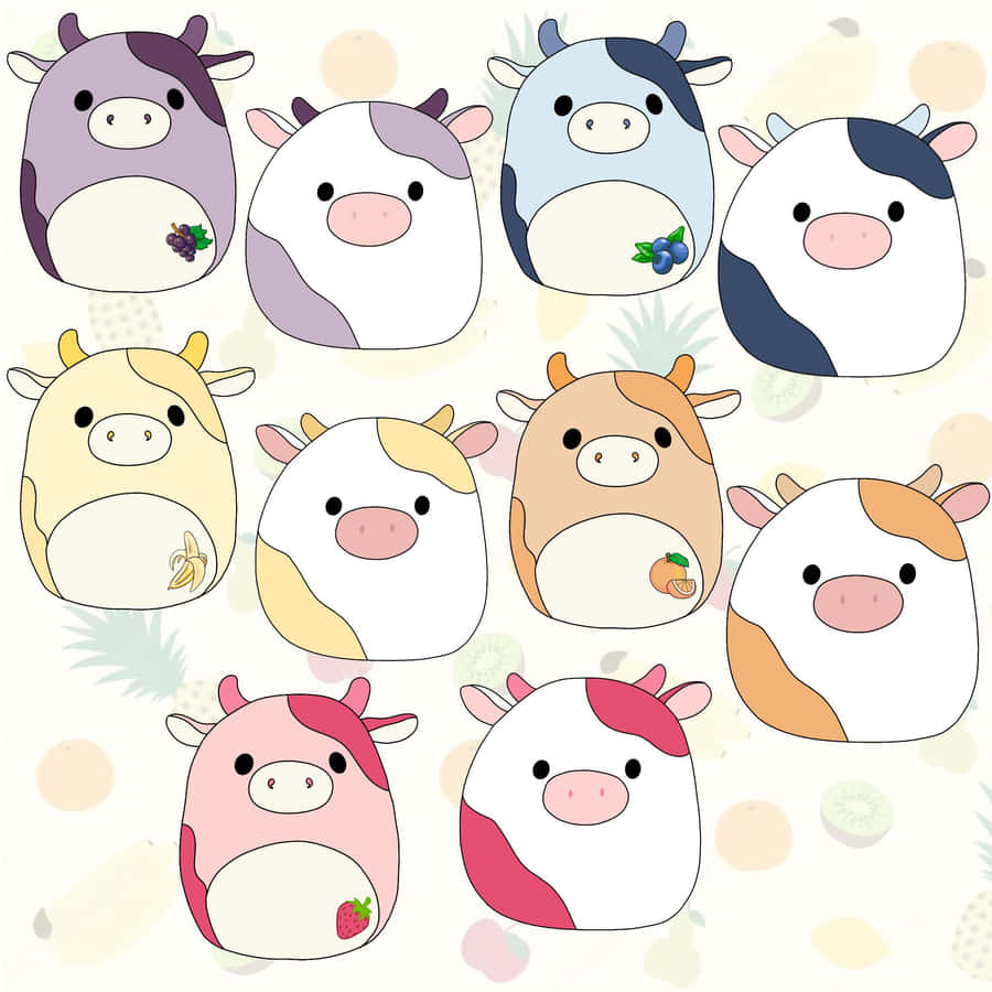 Papelde parede Kawaii de Morango Cow 2048 x 2048