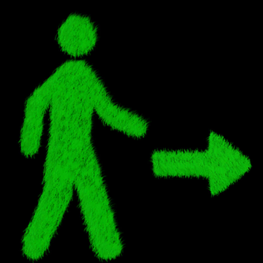 Green Pedestrian Sign Arrow