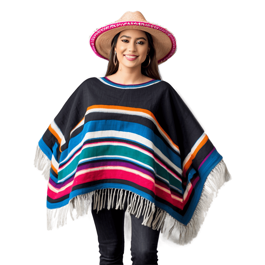 Sleek Mexican Poncho Graphic PNG 06282024