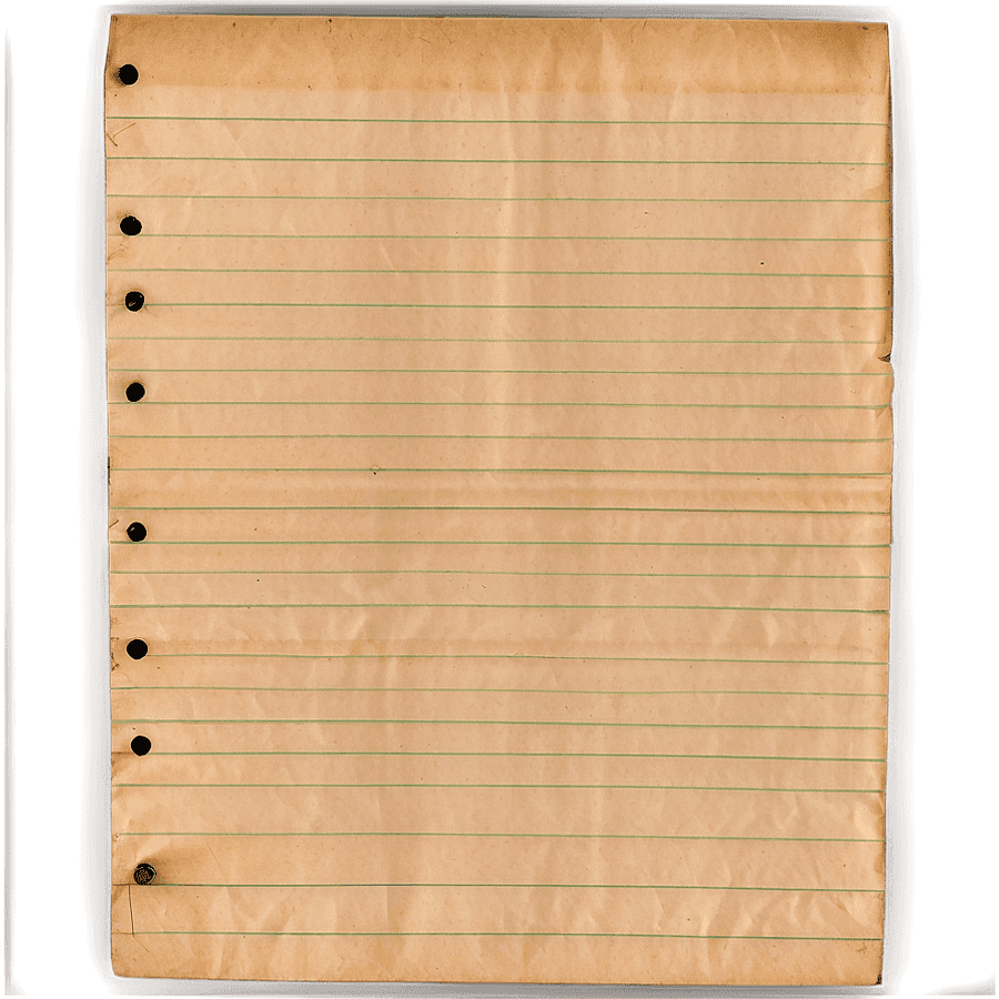 Vintage Lined Paper PNG fco49
