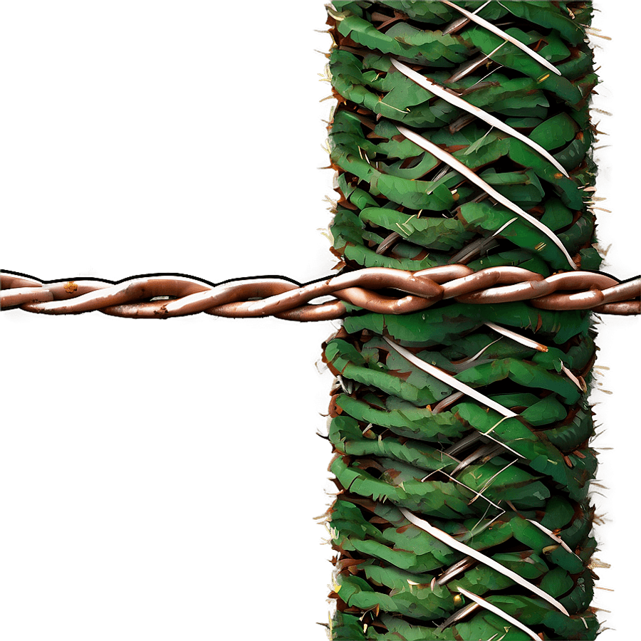 Rusty Barb Wire Close-Up PNG 40