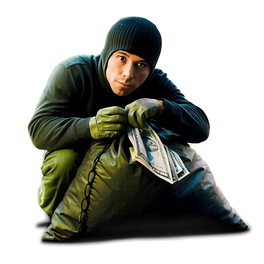Robber with Sack of Money PNG rlm32