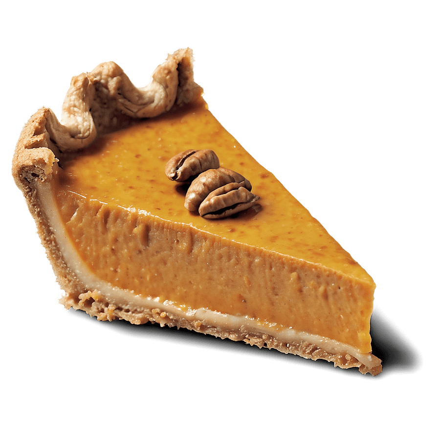 Pumpkin Pie with Walnut Crust PNG ylv73