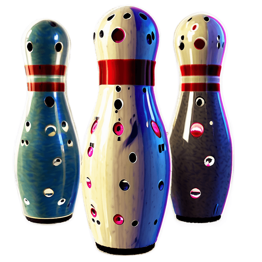 Isolated Bowling Pins PNG 05262024