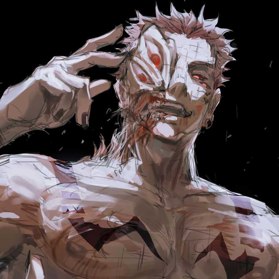 Sukuna Grinsen Anime Kunst