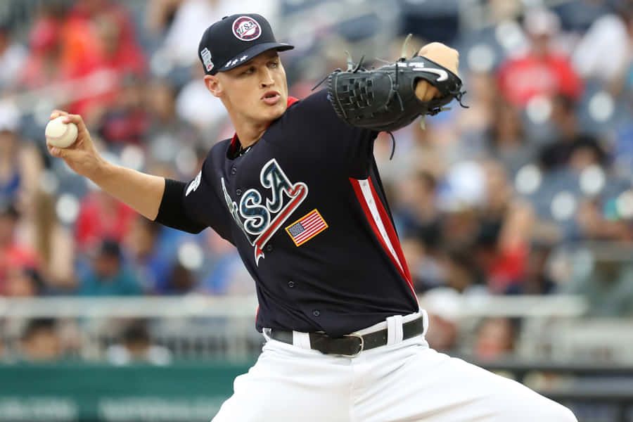 Baseball-Pitcher in Aktion