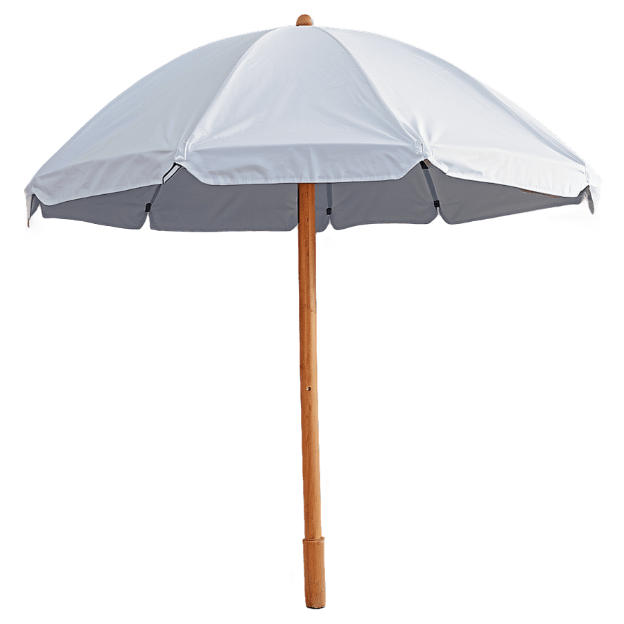 Classic White Beach Umbrella PNG 05262024