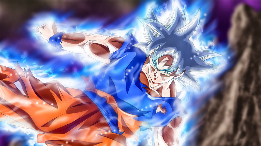 Download Ultra Instinct Goku Grey Hair Wallpaper | Wallpapers.com