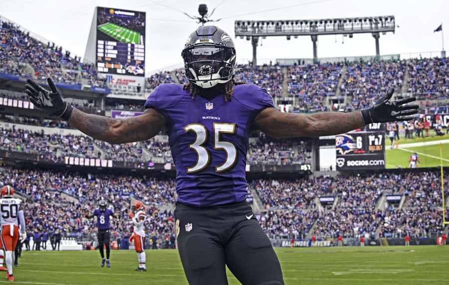 Gus Edwards Celebrazione Baltimore Ravens