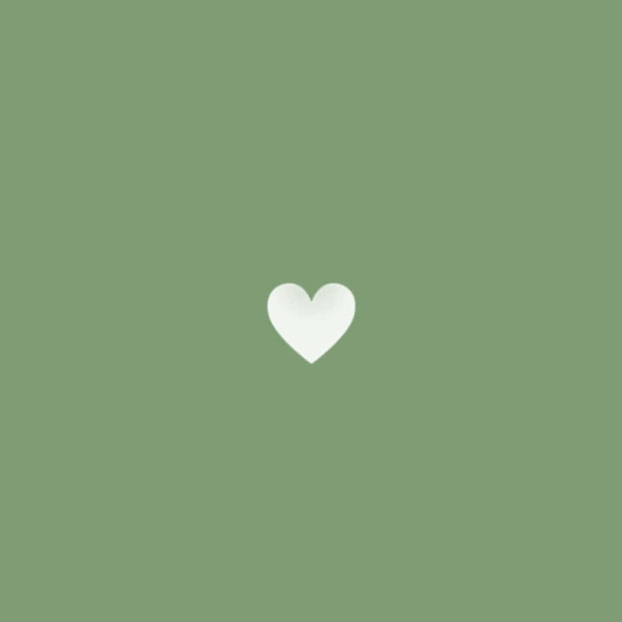 Aesthetic Sage Green Heart Icon