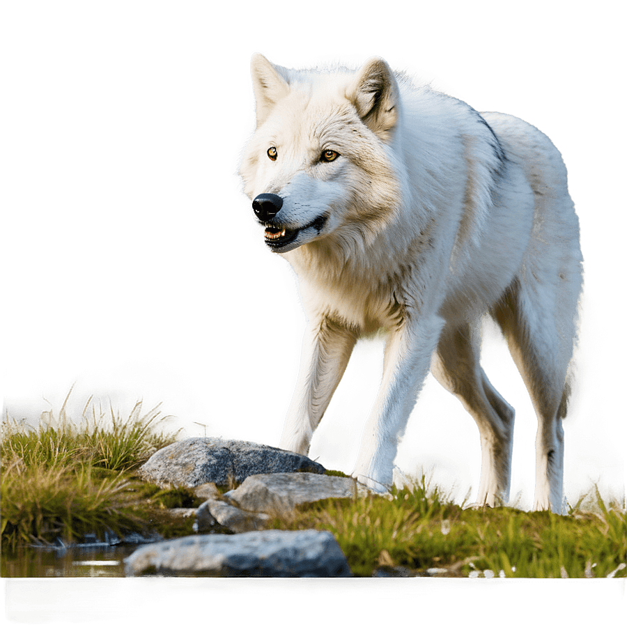 Arctic Wolf in Nature PNG hnf