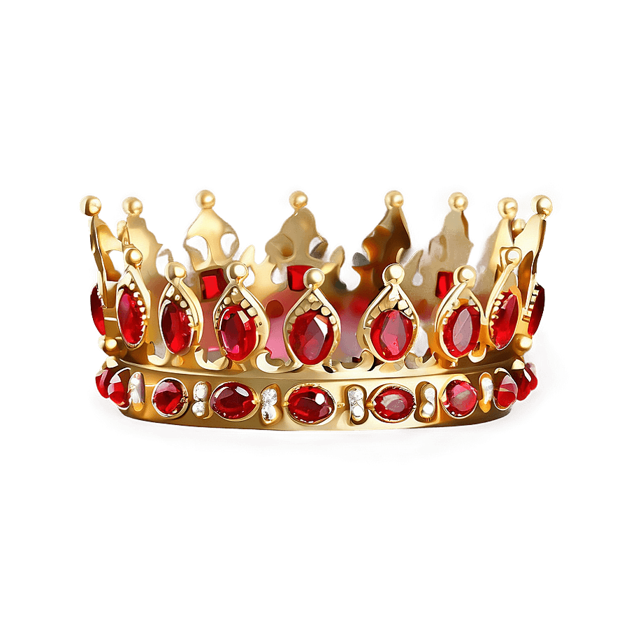 Gold Crown with Rubies PNG 94