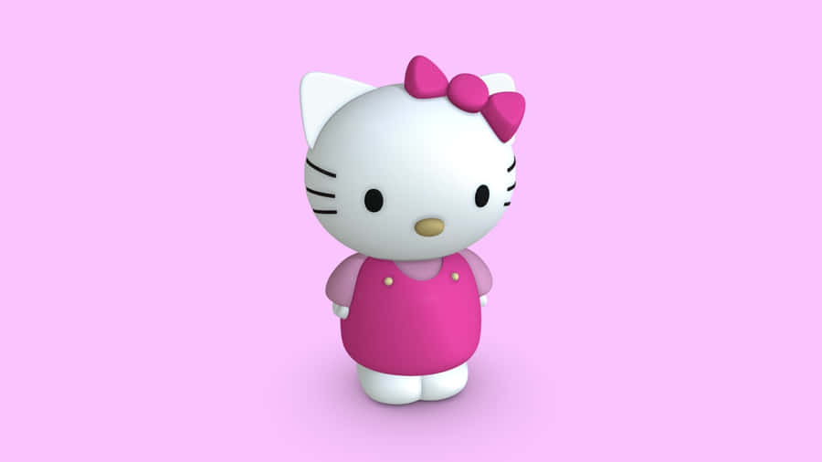 3D Hello Kitty rosa bakgrund