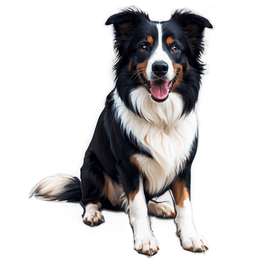 Border Collie on Beach PNG 06242024